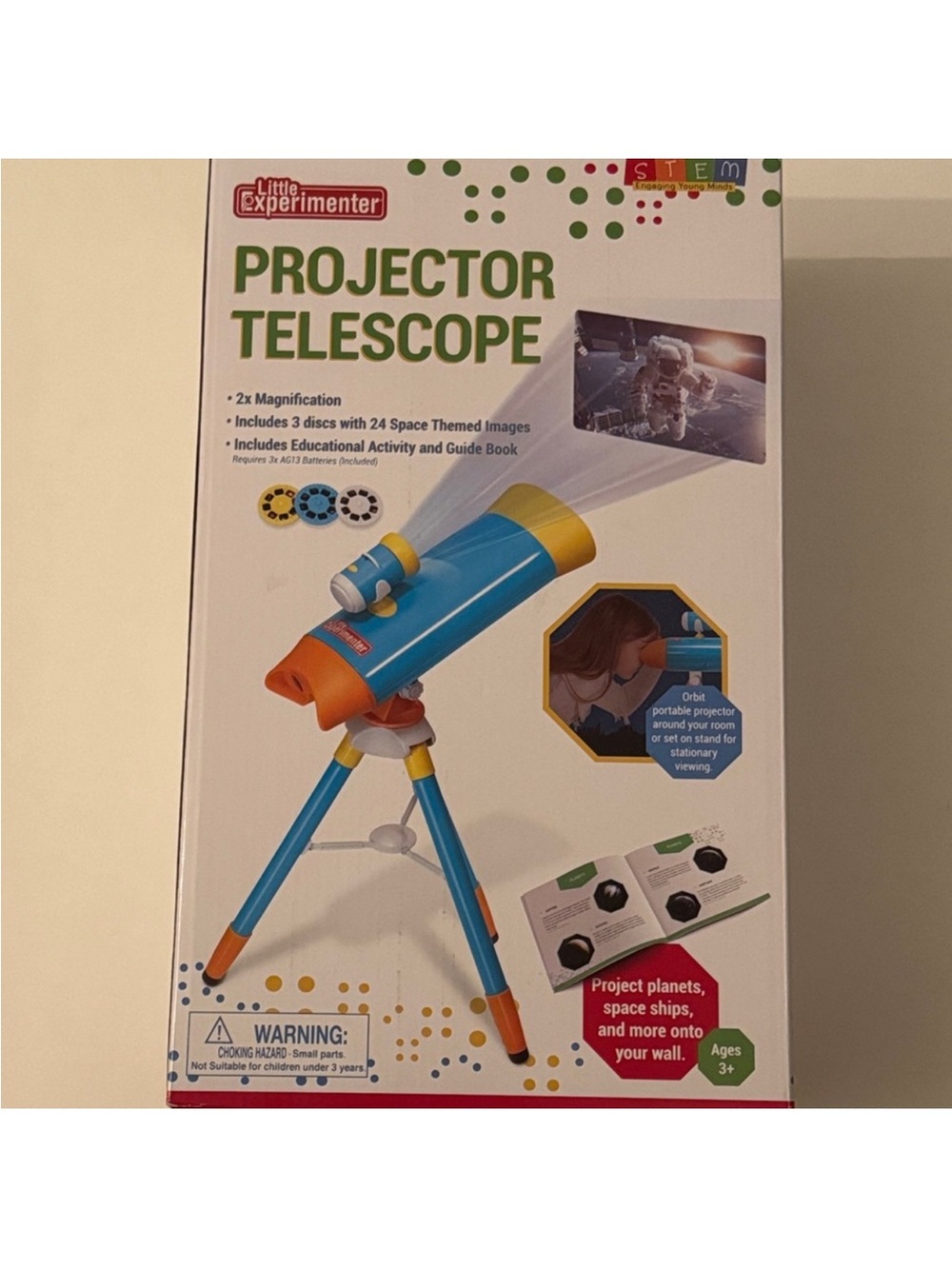 stem Blue Yellow Orange Projector Telescope Kids Learning Toy